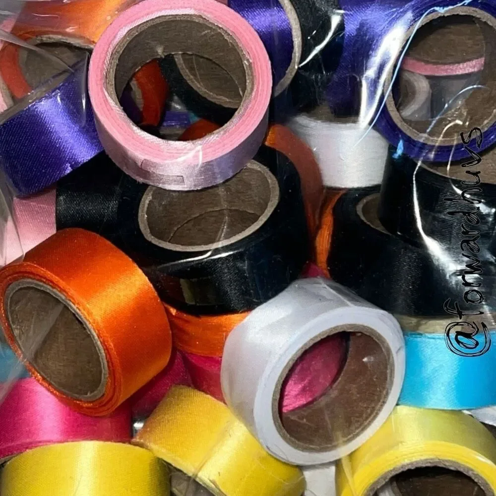 40-Roll Ribbon Lot – 1 Gallon Bag – 8 Colors – Craft Supply